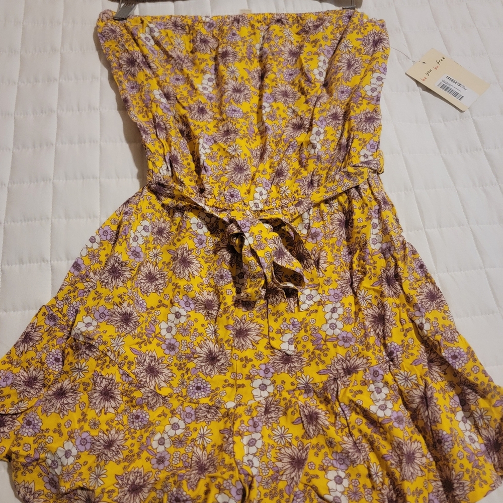 BeBop Yellow and Purple Floral Jumpsuit